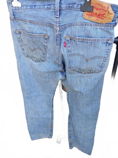 Levi's 501 Light Wash Denim Jeans W33 L32