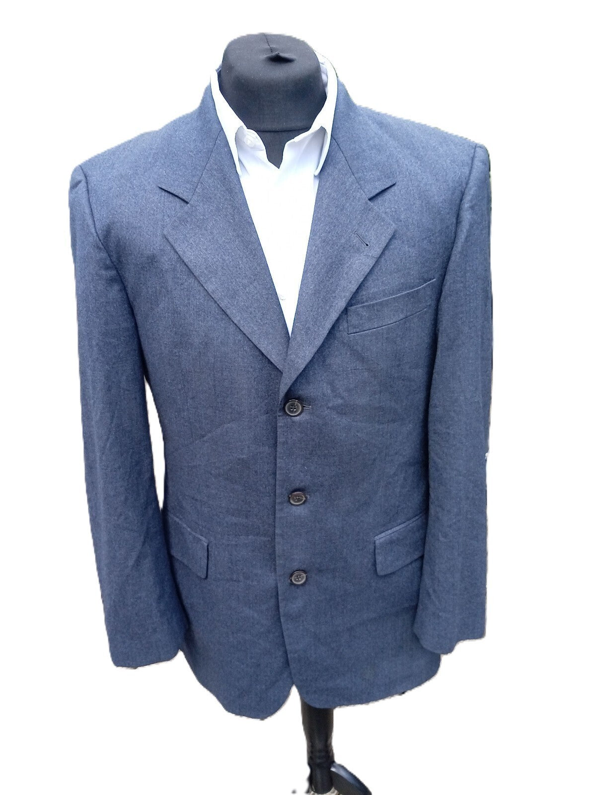 Vintage Hugo Boss Jacket 40R Blue Vitale Barberis Canonico Super 110s Wool