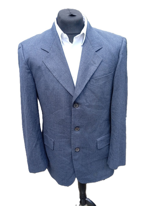 Vintage Hugo Boss Jacket 40R Blue Vitale Barberis Canonico Super 110s Wool