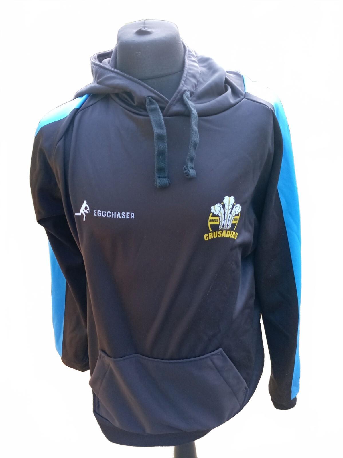 North Wales Crusaders 2025 Player Issue Black and Blue Hoodie - Large