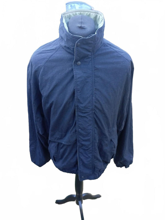 Vintage Dockers Golf Jacket Mens M Navy Blue Oversized 90s Windbreaker 24 P2P