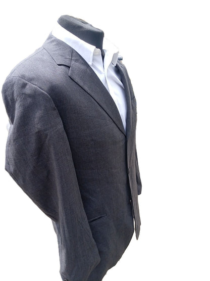 Vintage Hugo Boss Einstein Blazer Jacket Grey Men’s 42L Made in USA Tailored 90s