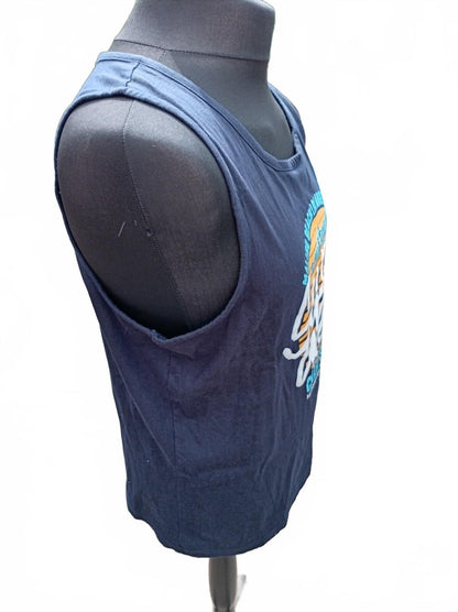 Malibu Beach Navy Blue Sleeveless Surf Vest - Large