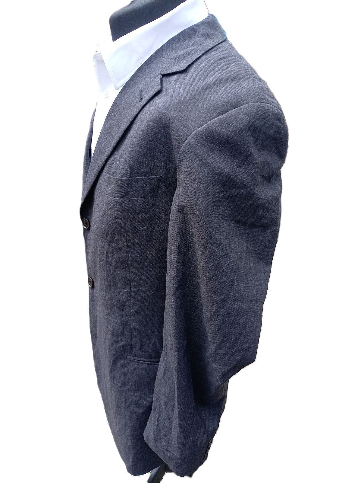 Vintage Hugo Boss Einstein Blazer Jacket Grey Men’s 42L Made in USA Tailored 90s