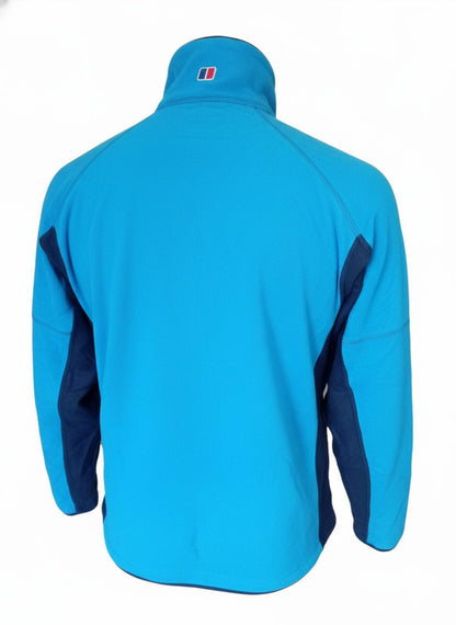 Berghaus Men's Quarter Zip Fleece Pullover Two Tone Blue Size Medium 20" P2P