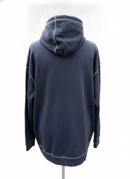 Reebok Full Zip Hoodie Navy Blue / Gray Men’s Size 3XL (28" P2P) Oversized