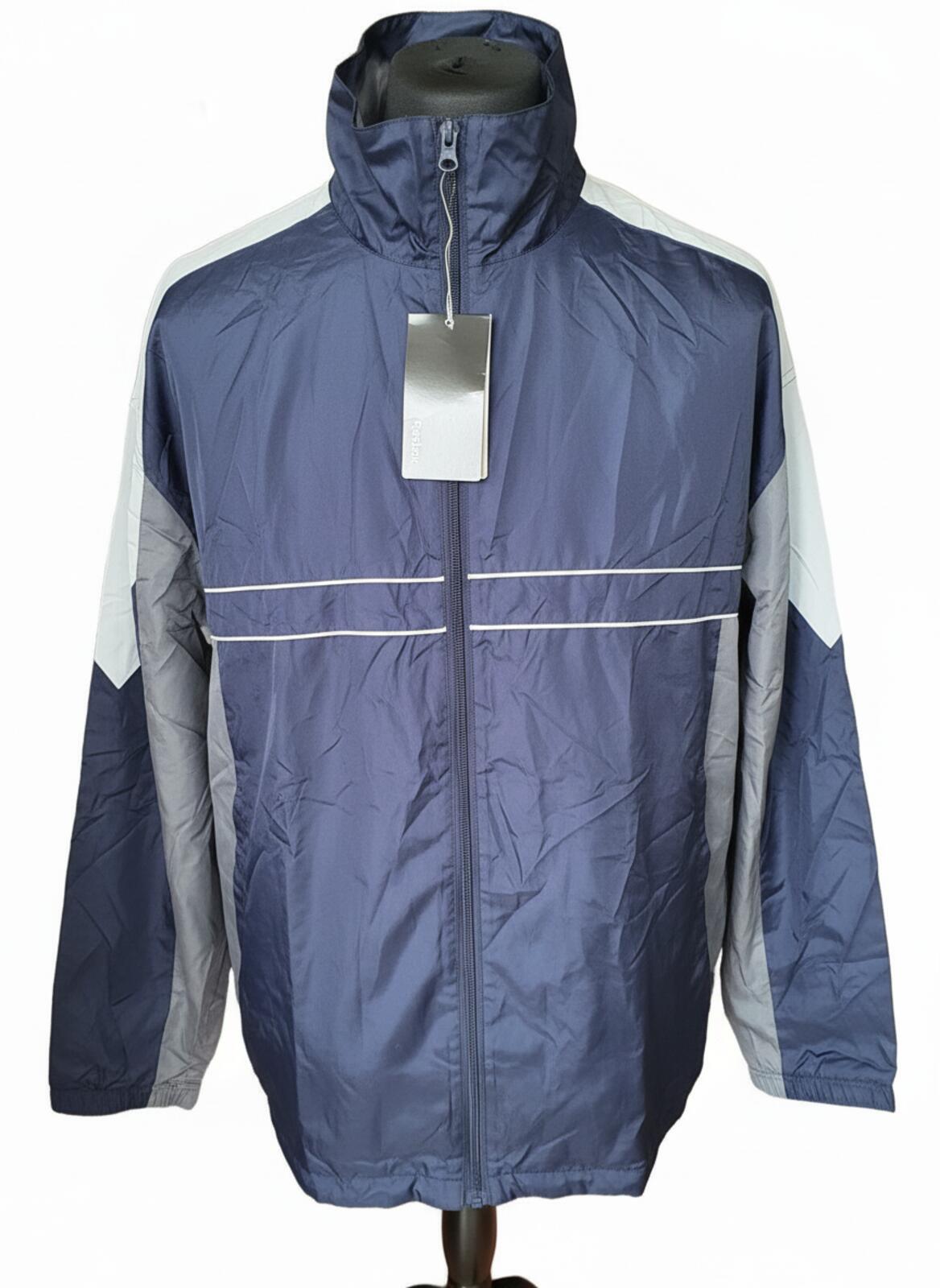 NWT Reebok Windbreaker Jacket - Navy/Grey/White - 2XL - New