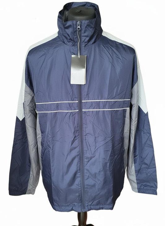 NWT Reebok Windbreaker Jacket - Navy/Grey/White - 2XL - New