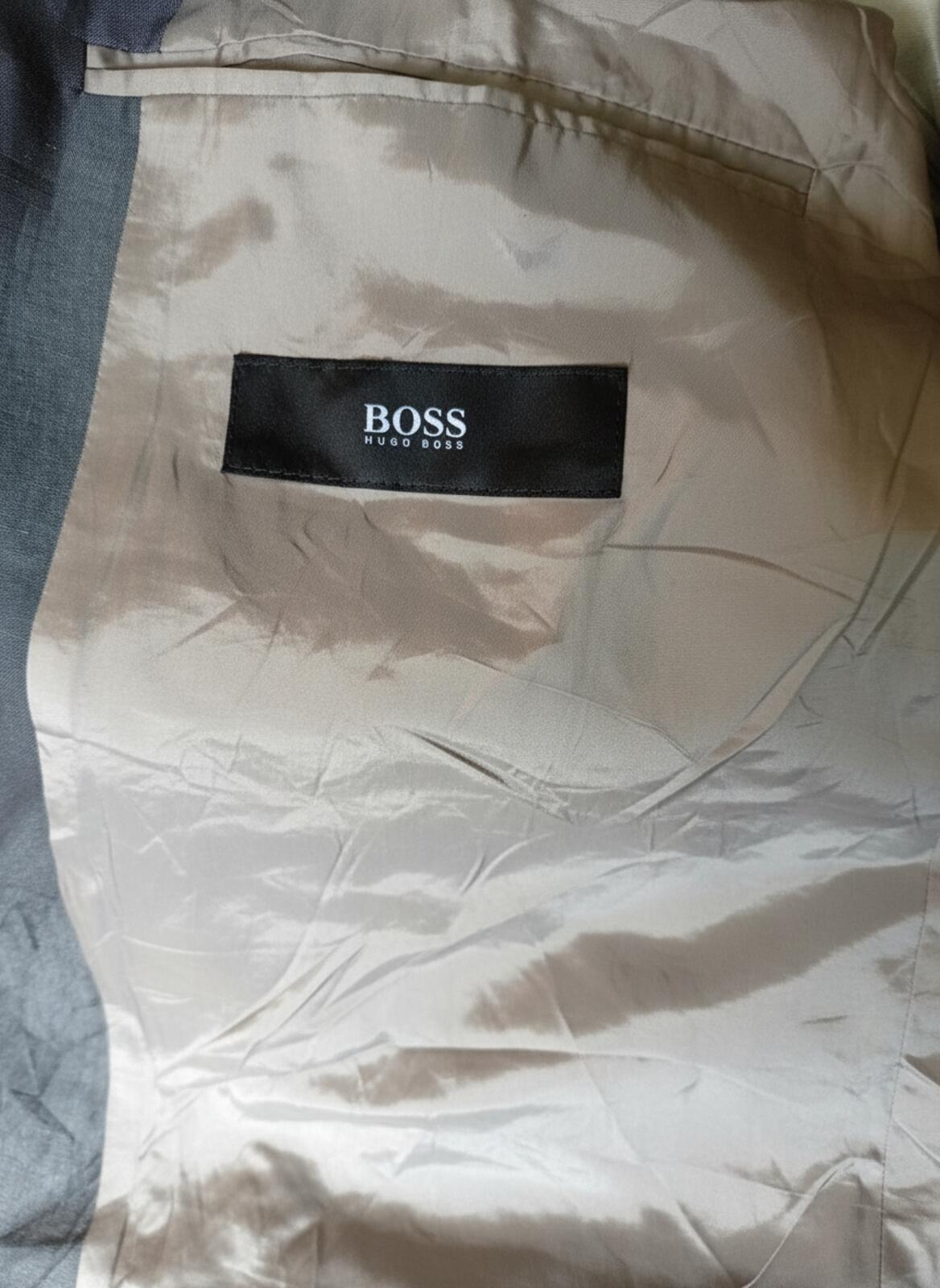 Hugo Boss ANGELO1 PARMA Linen‑Blend Blazer – Size 114 – Light Grey - 44L