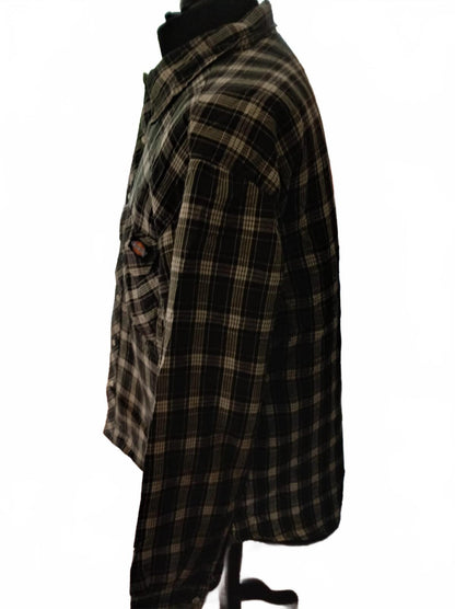 Dickies Quilted Flannel Shirt – Black/White Check – Size XL
