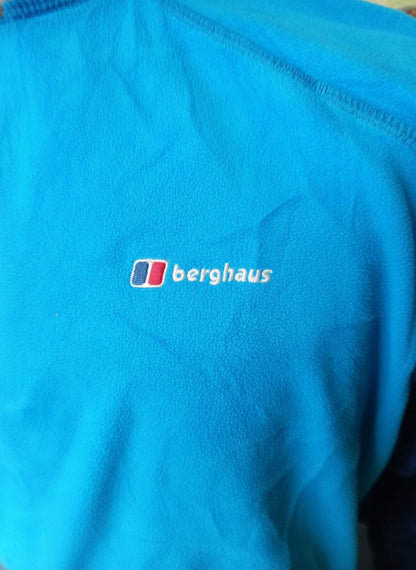 Berghaus Men's Quarter Zip Fleece Pullover Two Tone Blue Size Medium 20" P2P