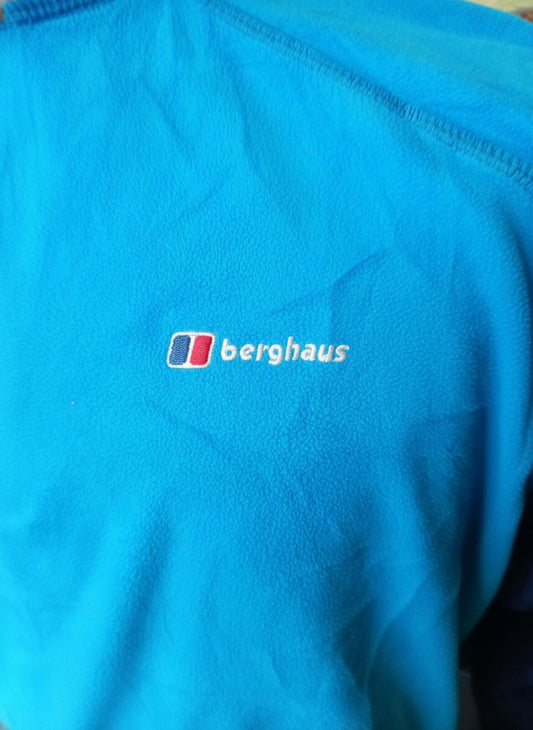 Berghaus Men's Quarter Zip Fleece Pullover Two Tone Blue Size Medium 20" P2P