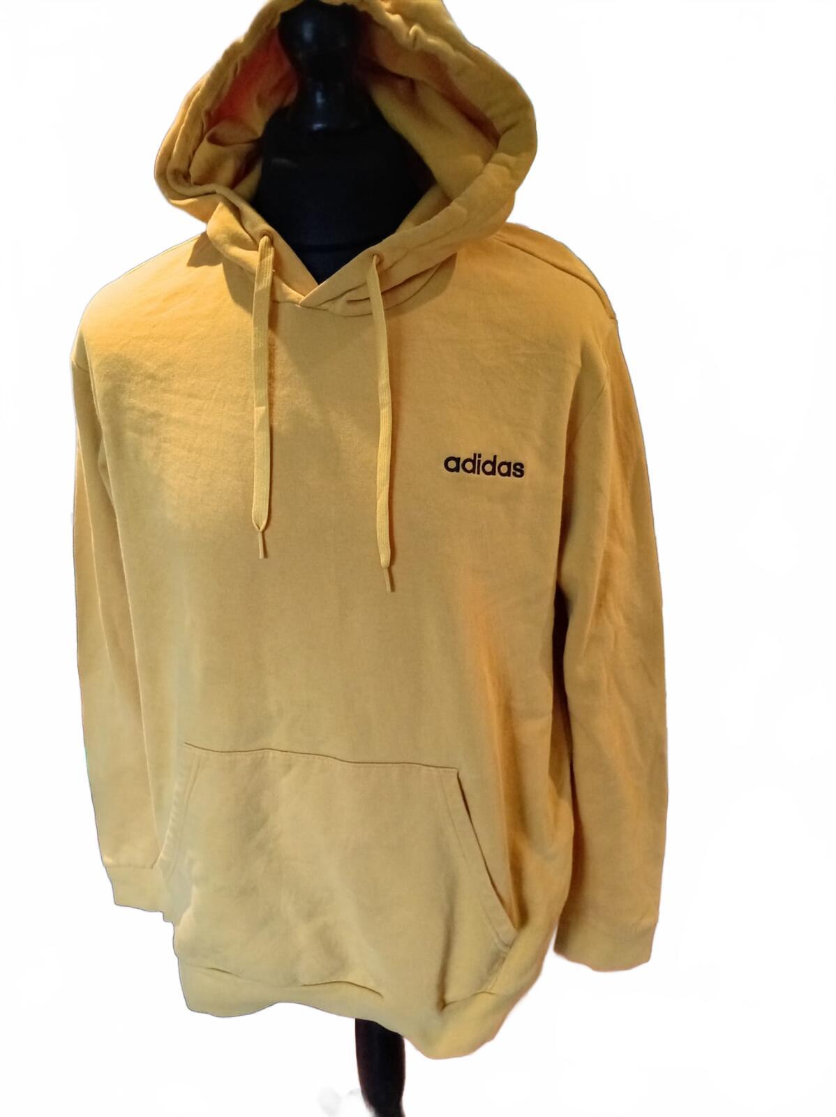 Adidas Originals Essential Hoodie | Pulse Yellow | Men's XL | Minimalist Trefoil