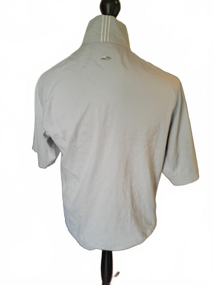 2008 Adidas Quarter-Zip Windshirt | Grey | Short Sleeve | Gorpcore - Medium