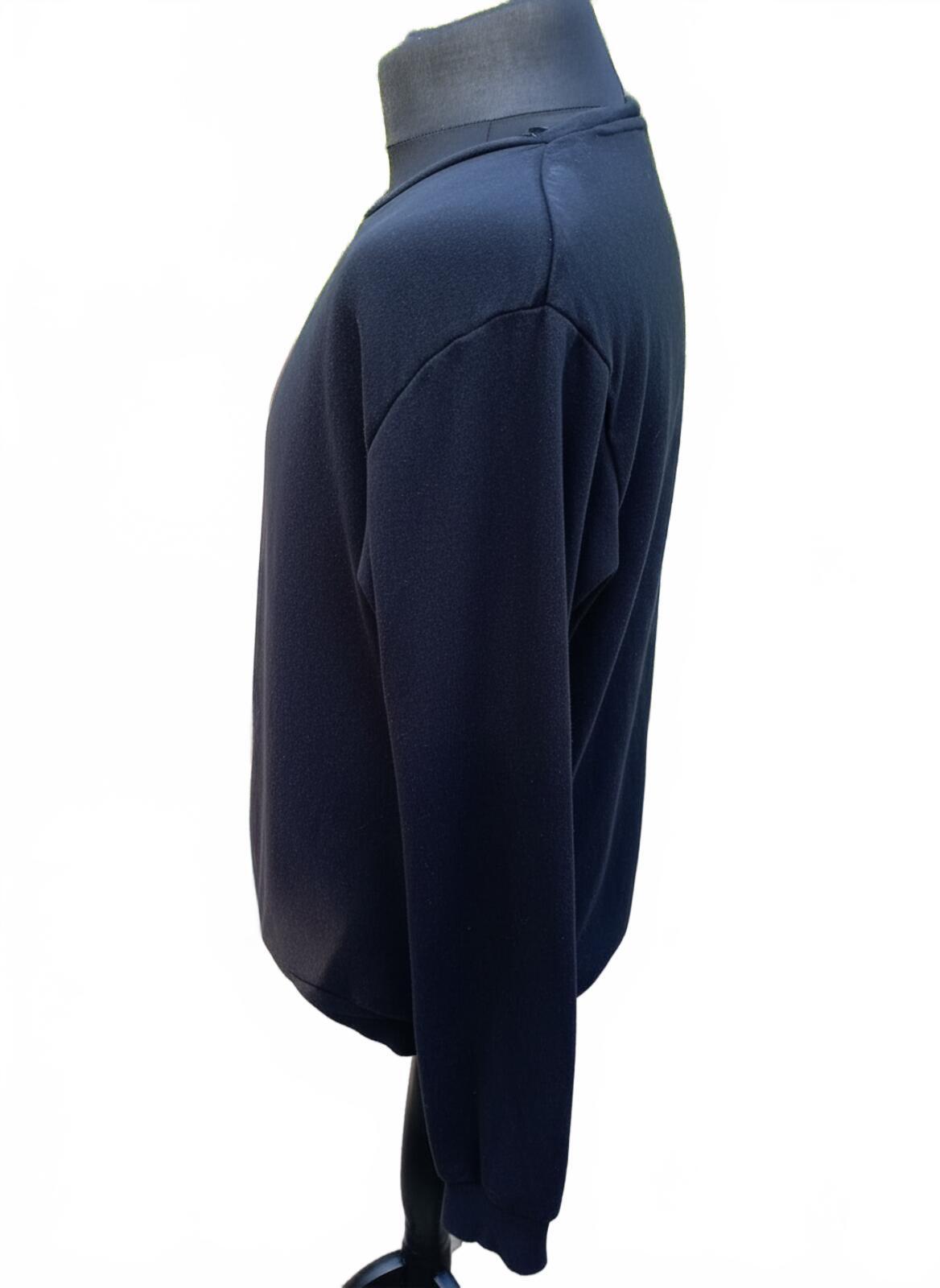 Adidas Originals Mens Jumper Size M Black Blue Crew Neck Sweatshirt Core Logo
