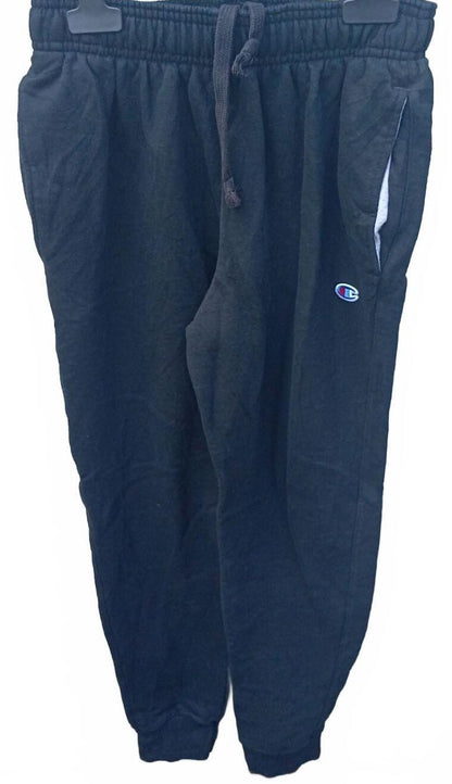 Champion Black Jogger Sweatpants with Elastic Waist and Side Pockets - S