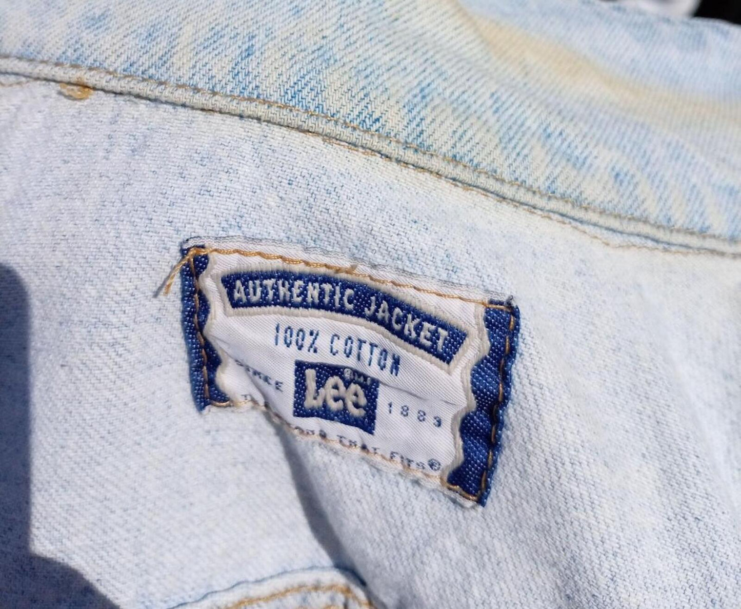 Vintage Lee Custom Light Wash Denim Jacket | Hand-Painted ‘Son of God’ - Large