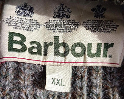 Barbour Vintage Knitted Tank Top Vest Sage Green 3-Warrant Men's 44" L / XL