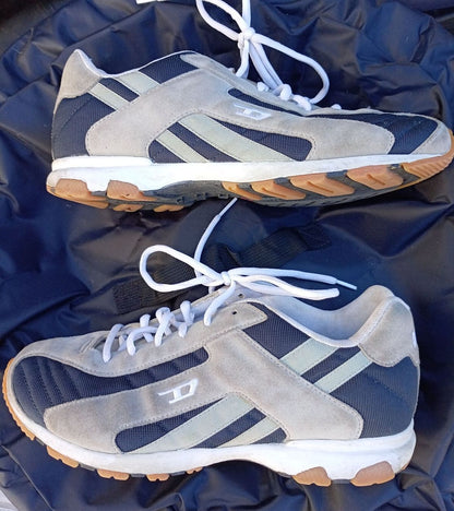 Diesel Libra Mens Trainers Size UK 9 Blue Grey Suede Sneakers With Original Box