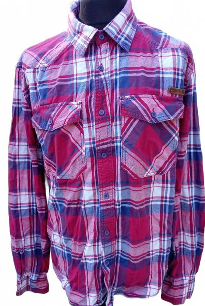 Brandit XL Shirt – Regular Fit – Red/Blue/White Check – Casual Workwear