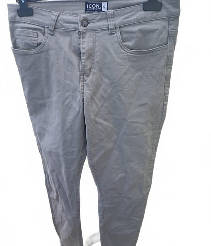 ICON Amsterdam Men’s Slim Fit Jeans – 32×28 – Grey Denim – Stretch
