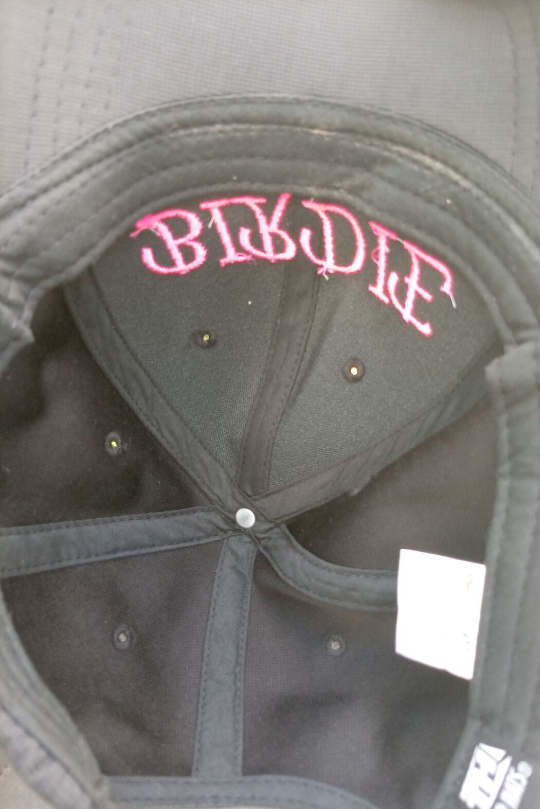 Top Hat BIRDIE Baseball Cap – Black/Pink Embroidery – Adjustable Golf Hat