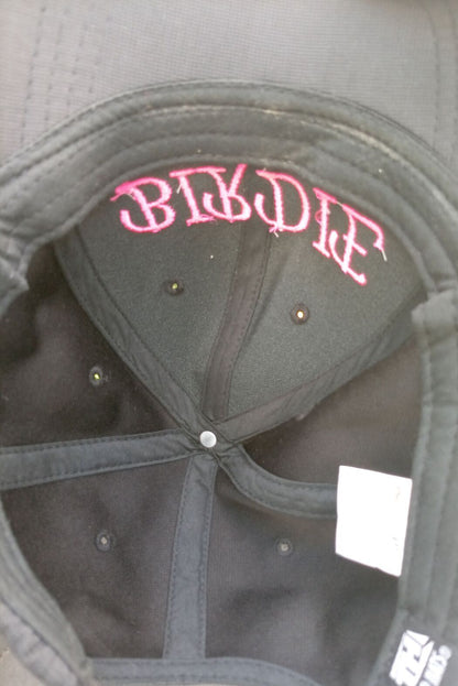 Top Hat BIRDIE Baseball Cap – Black/Pink Embroidery – Adjustable Golf Hat