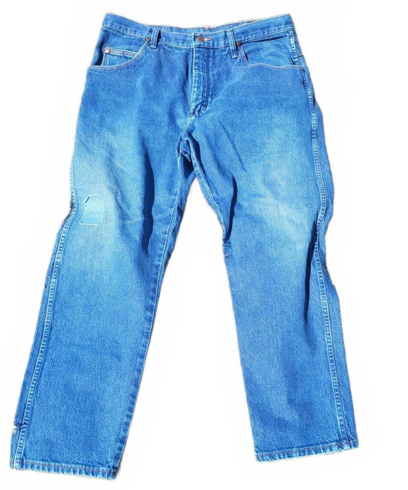 Wrangler Authentics Men's Regular Fit Jeans Dark Stonewash Blue Denim W36 L30