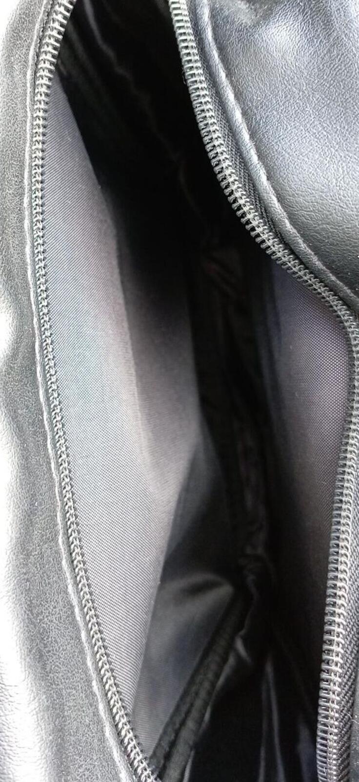 Black PVC Crossbody Messenger Bag - 13" x 9"