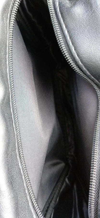 Black PVC Crossbody Messenger Bag - 13" x 9"