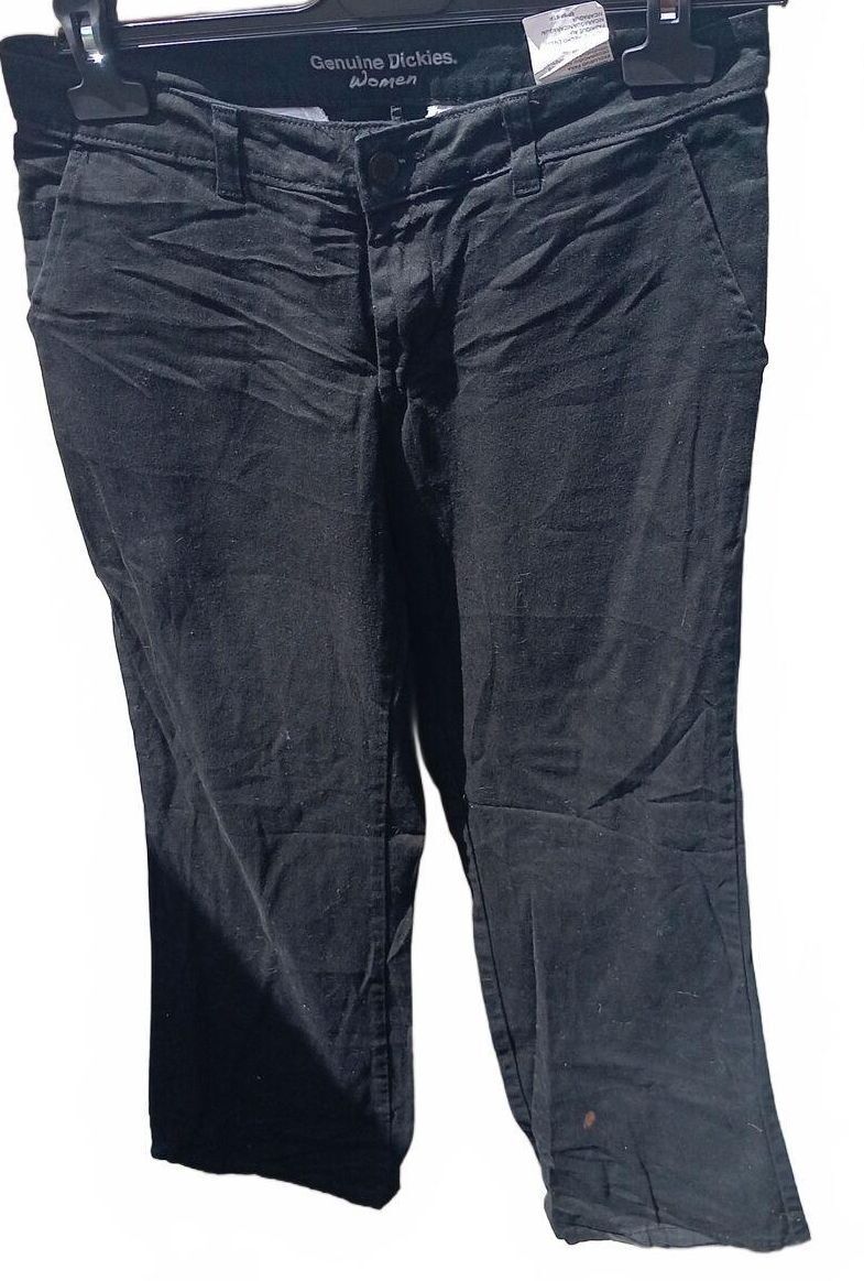 Genuine Dickies Women's Slim Bootcut Stretch Pants 30x26 Black Size 14 Chinos