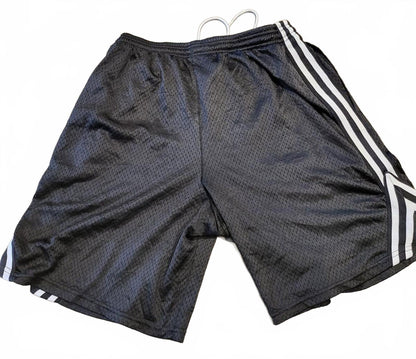 Champion Black Mesh Athletic Shorts with Side Stripes - Medium