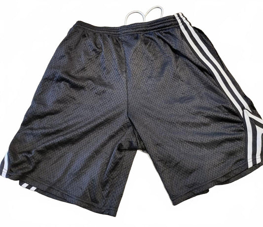 Champion Black Mesh Athletic Shorts with Side Stripes - Medium