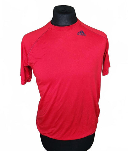 Adidas Men's Red Short Sleeve Athletic T-Shirt - Small