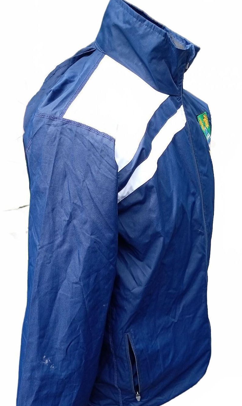 Blue Lightweight Rain Cagoule – Medium – 20" P2P – Crest Logo – Packable Jacket