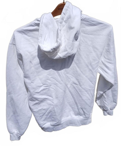 White Michigan Hoodie Sweatshirt with Front Pocket - XS - 19" P2P