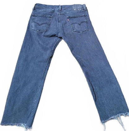 Levi’s 513 Slim Straight Jeans W34 L30 – Custom Raw Hem – Embroidered Detail