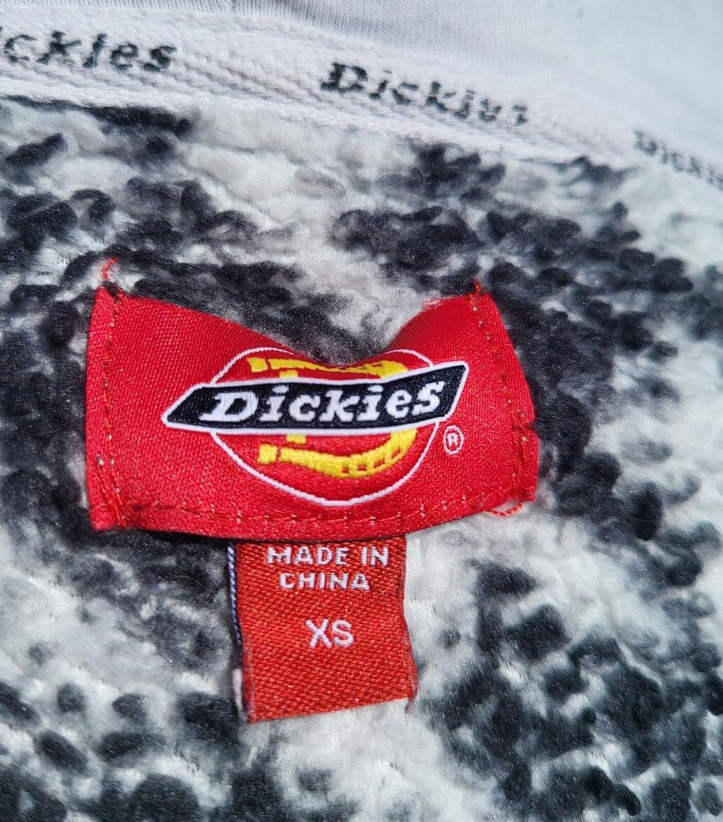 Dickies Houndstooth Women's Zip Hoodie XS – Red Embroidered Logo