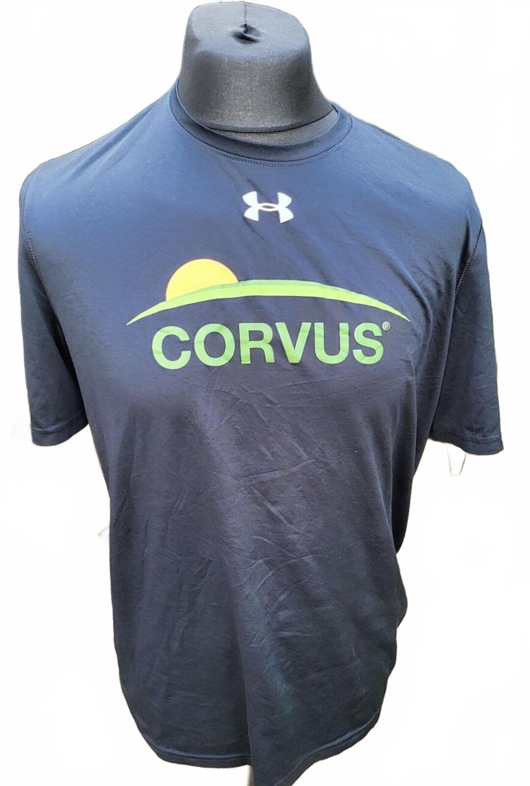 Under Armour Medium Grey Gym Tee - Green Sun Logo Graphic