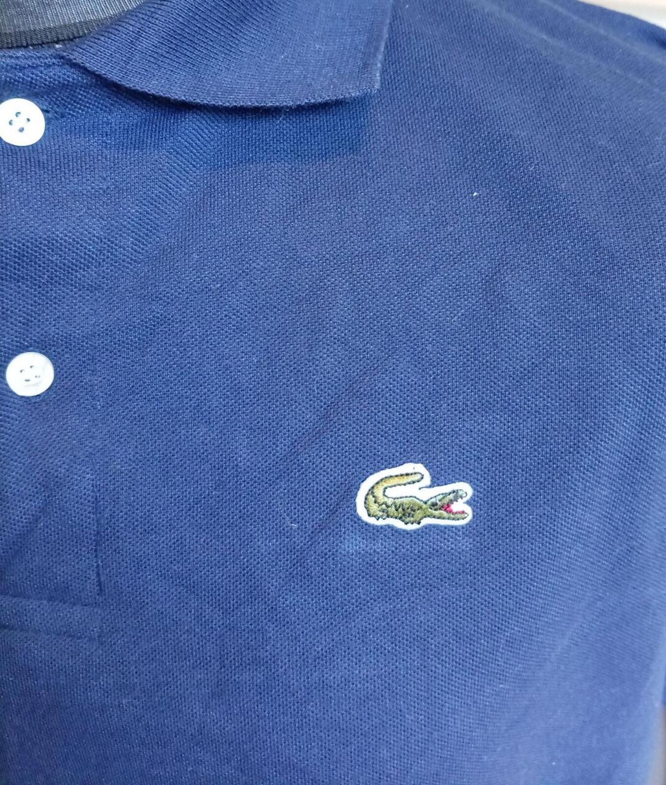 Lacoste Navy Blue Short Sleeve Polo Shirt - Size 6 Extra Large