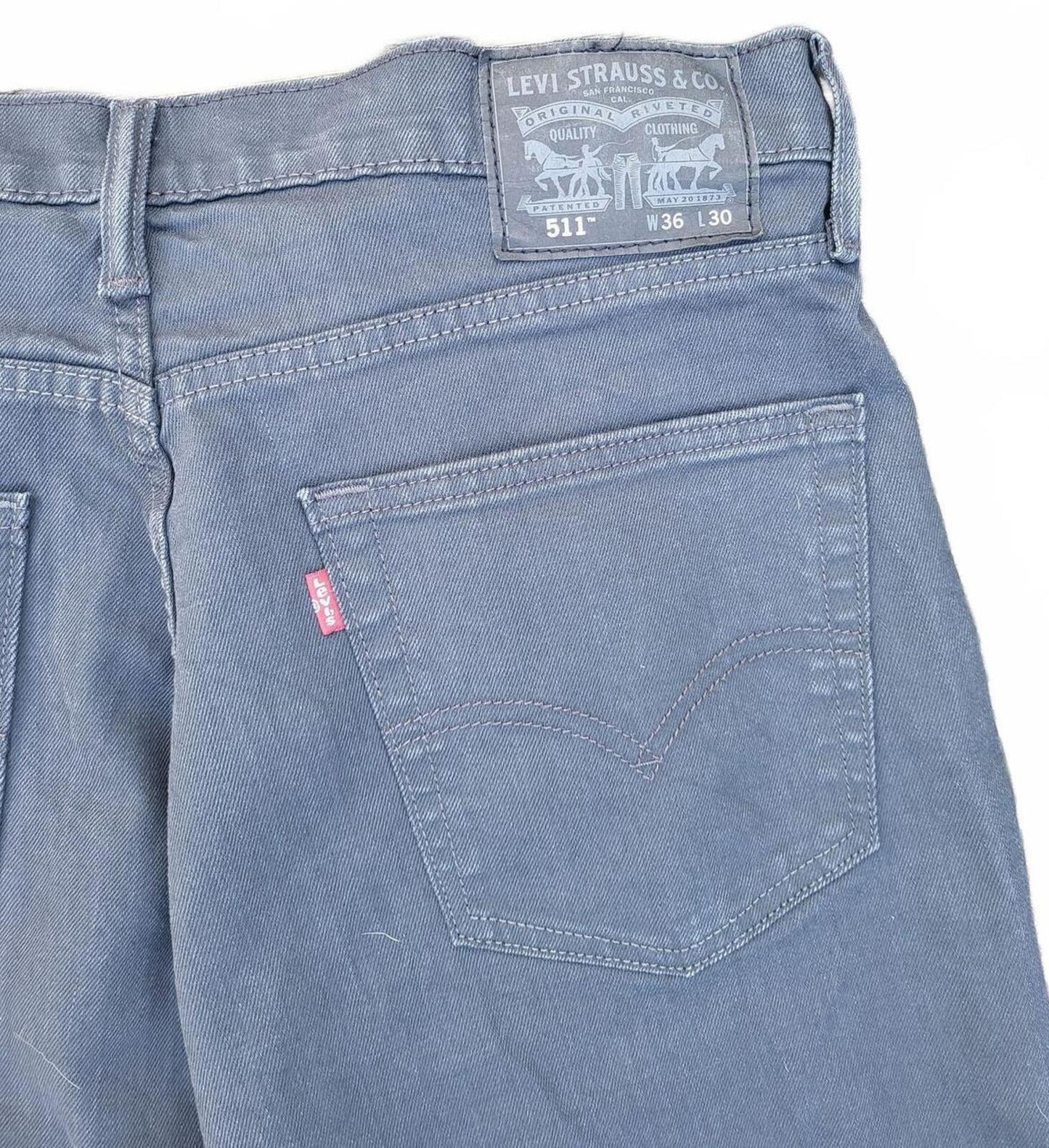 Levi's 511 Men's Slim Fit Jeans Grey Charcoal Slate Jeans W36 L30