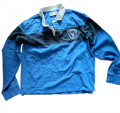Timberland Long Sleeve Rugby Shirt Blue and Black - XL