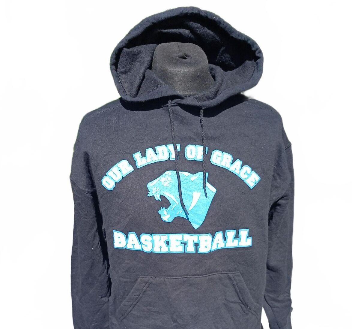 Fruit of the Loom Heavyweight Our Lady of Grace Basketball Hoodie XL Black