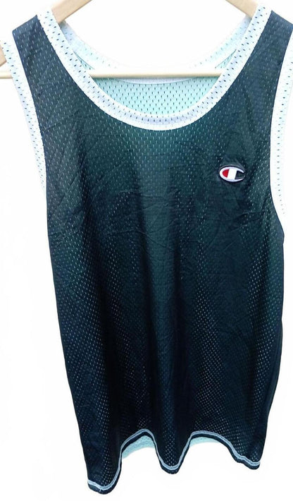 Vintage 90s Champion Reversible Vest - Teal/Black - Size Small (36" chest)