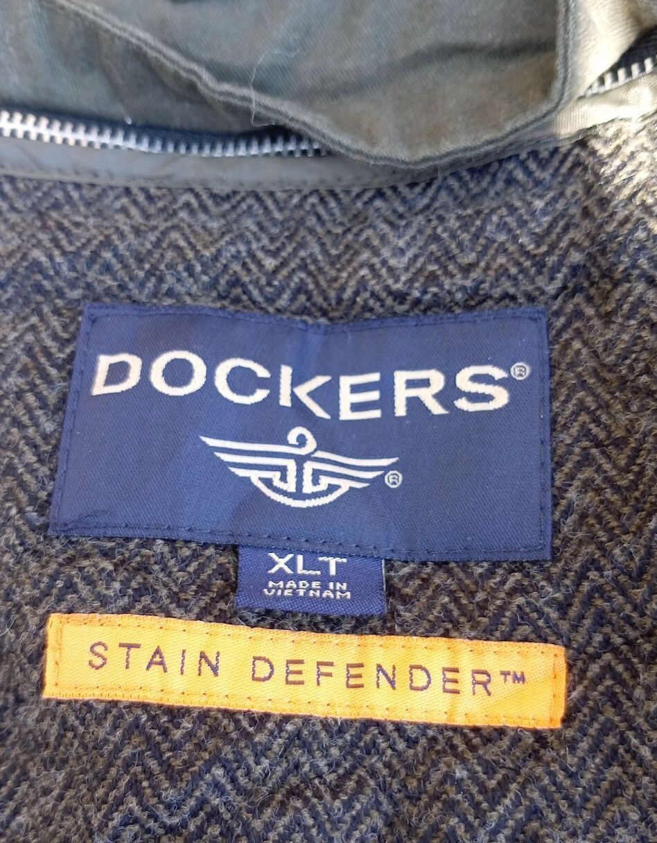 Vintage Dockers 3-in-1 Jacket Mens XLT Brown System Coat Reversible Liner 90s