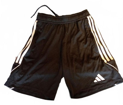 Adidas Black Athletic Shorts with White Stripes Size S