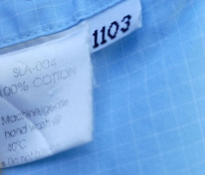 Vintage Lacoste Shirt – Size 42 – Regular Fit – Light Blue Grid – 2003 Grey Croc