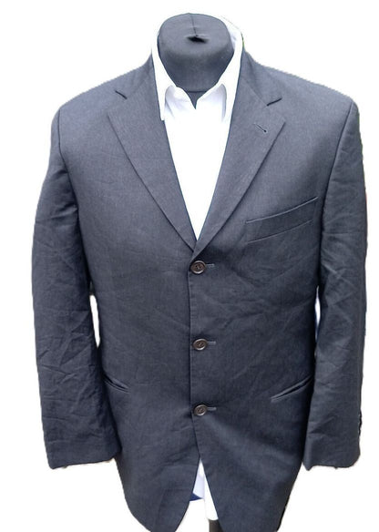 Vintage Hugo Boss Germany Blazer Jacket 38R 40R Grey Virgin Wool Nobely/Sigma