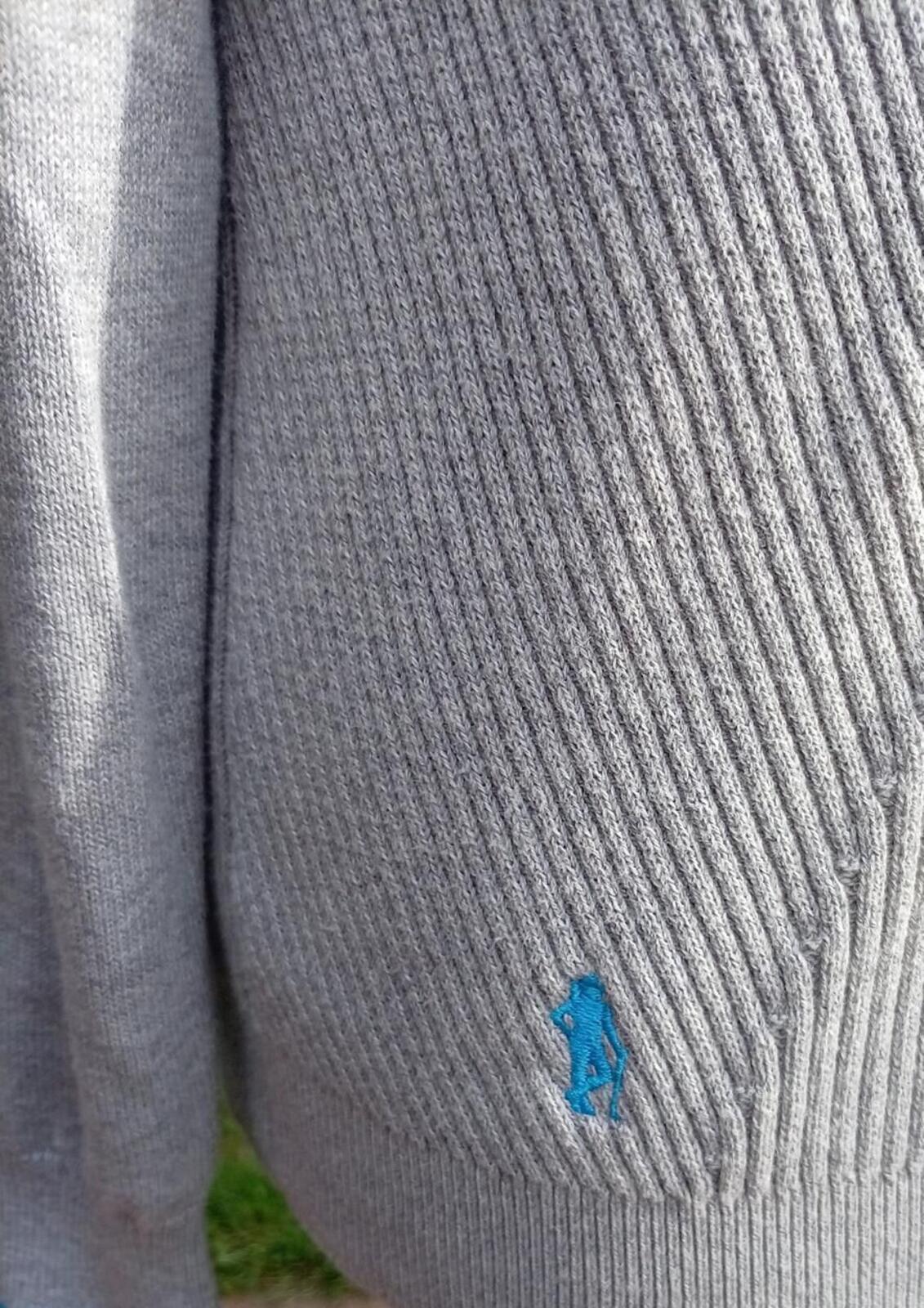 Glenmuir Quarter Zip Sweater Medium Grey – Ribbed Knit Golf – Men’s Pullover