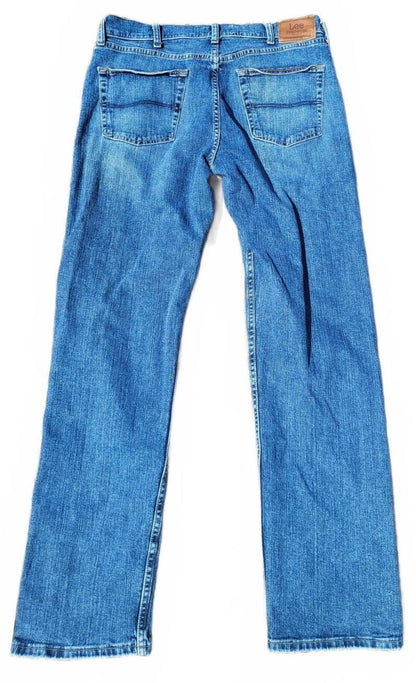 Lee Men's Regular Fit Straight Leg Jeans W36 L34 Blue Denim Comfort Stretch